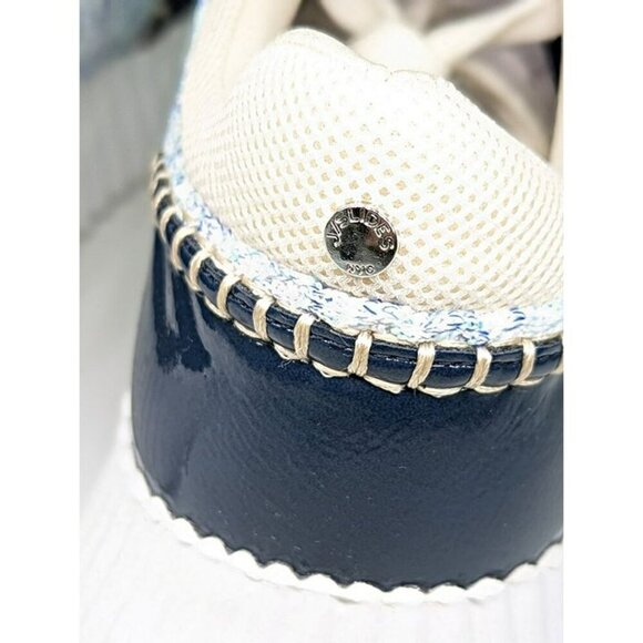 J/Slides Charlene Women's Navy Beige Whipstitch Sneaker Size 9 (MSRP $79) - Picture 6 of 9